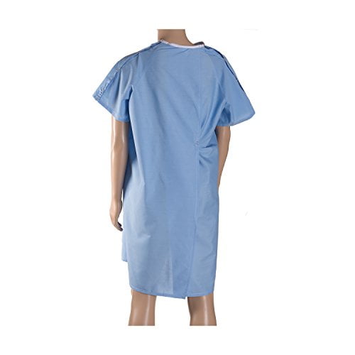 Blue Snowflake Print Hospital Gown with Back Ties - 5 Dozen - Walmart.com
